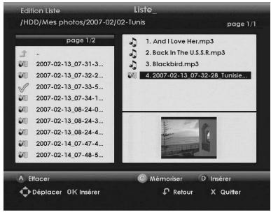 SAGEM DVR 84250T TNT HD & DTR 84250T HD - 12-6-1 Créer et modifier une liste de sélection - 1