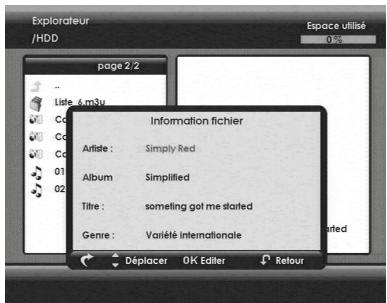 SAGEM DVR 84250T TNT HD & DTR 84250T HD - 12-5-3 Éditer des fichiers audio - 1
