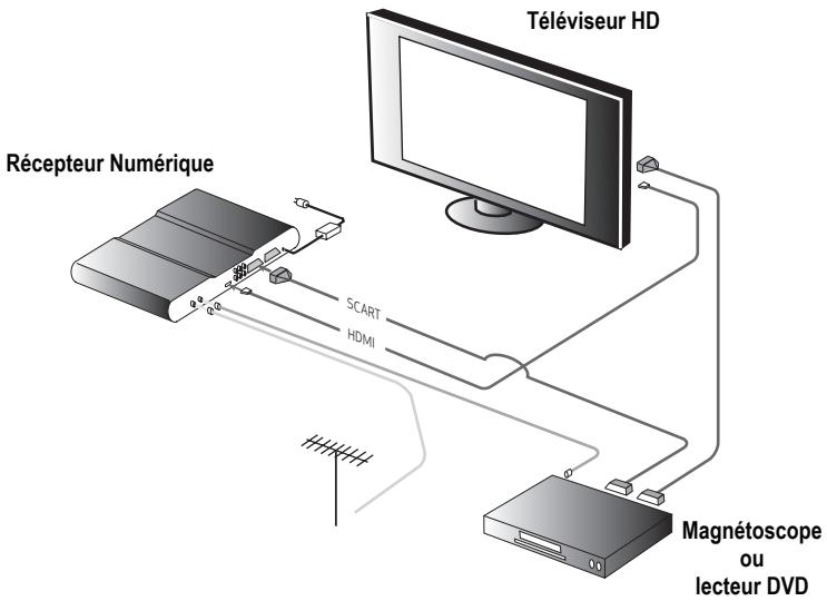 SAGEM DVR 84250T TNT HD & DTR 84250T HD - 6-2-1 Raccordement à un téléviseur haute définition - 2