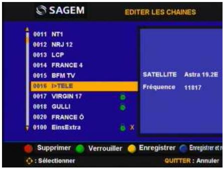 SAGEM ISD75 - Editor les chaînes - 1