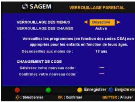 SAGEM ISD75 - Verrouillage parental - 1