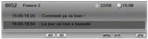 SAGEM TWIN 830 HD - Afficher le bandeau d'information - 1