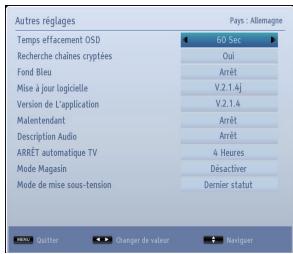 TOSHIBA 22L1333G - Configuration des autres réglages - Généralités - 1