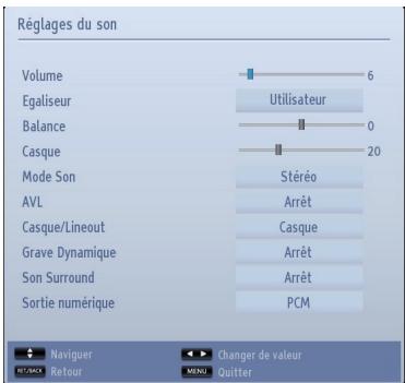 TOSHIBA 22L1333G - Configuration des paramètres sonores - 1