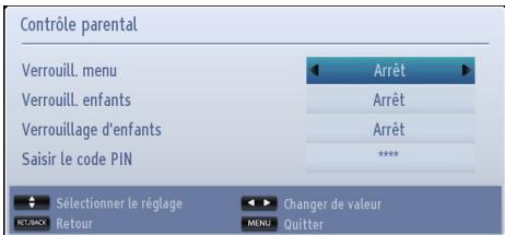 TOSHIBA 32W1334G - Affichage du menu de contrôle parental - 2
