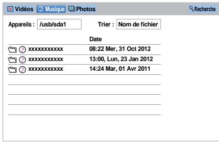 TOSHIBA 39L4333DF,  50L4333DF - Liste des musiques (USB et lecteur réseau musique) - 1