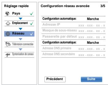 TOSHIBA 39L4333DF,  50L4333DF - L'écran configuration réseau avancée s'affiche. - 1