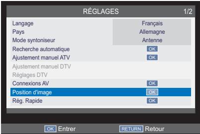 TOSHIBA 40L2434DG - Position d'image - 2