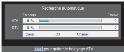 TOSHIBA 40L2434DG - Appuyez sur 假 pour enter dans le menu Recherche automatique. - 2