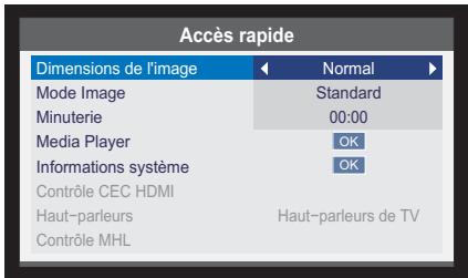 TOSHIBA 40L2434DG - Menu d'accès rapide - 1