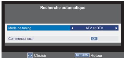 TOSHIBA 40L2434DG - Appuyez sur 假 pour enter dans le menu Recherche automatique. - 1