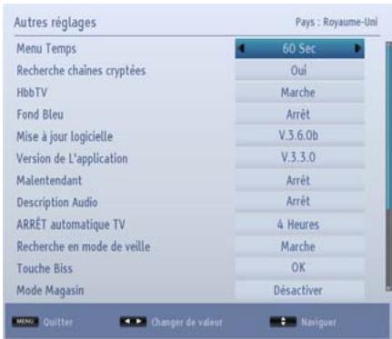 TOSHIBA 40L5441DG - Configuration des autres réglages - généralités - 1