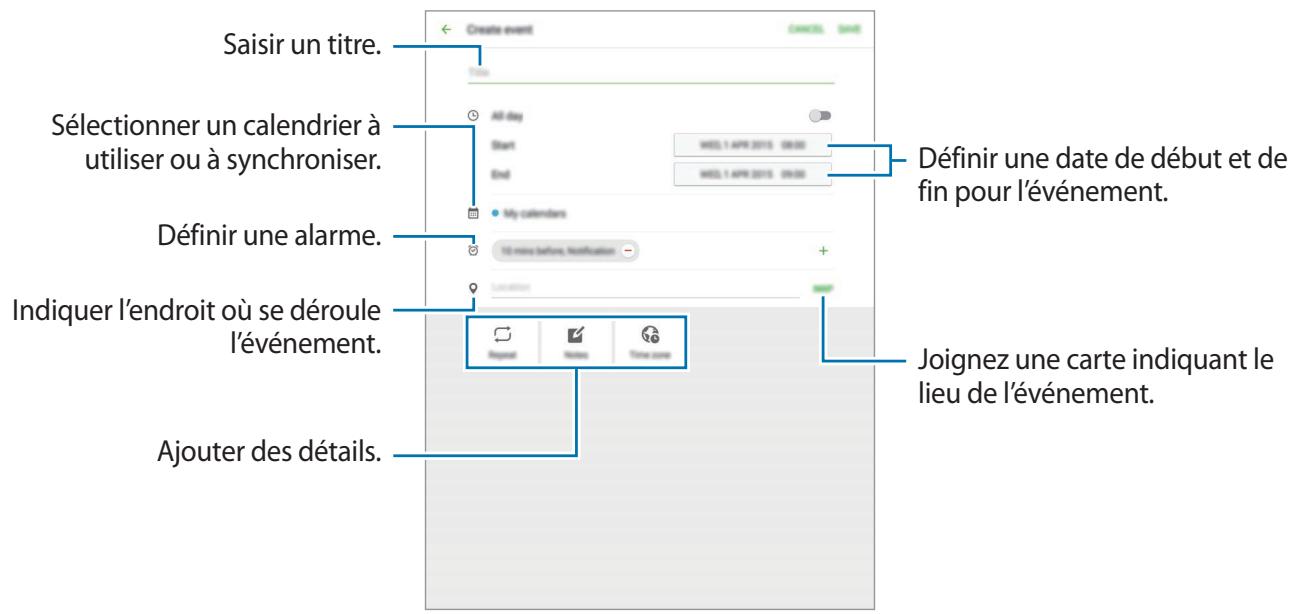 SAMSUNG GALAXY TAB S2 WI-FI  - Créer des événements - 1