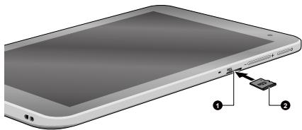 TOSHIBA ENCORE 2 WT10-A-102 (PDW0BE-006029FR),  ENCORE 2 WT10-A-102 (PDW0BE-00Q029FR) - Insertion d'une carte mémoire - 2