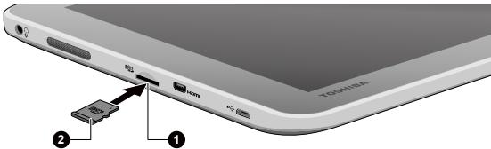 TOSHIBA ENCORE 2 WT10-A-102 (PDW0BE-006029FR),  ENCORE 2 WT10-A-102 (PDW0BE-00Q029FR) - Insertion d'une carte mémoire - 1