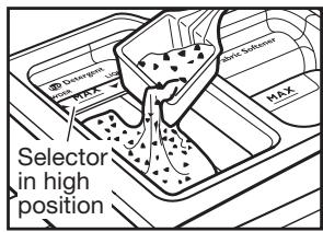 WHIRLPOOL WFW92HEFW - USE & CARE GUIDE - Adding HE detergent to dispenser - 3