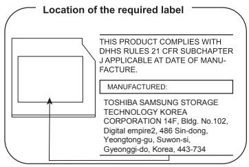 TOSHIBA P850-33M - Consignes de sécurité pour les disques optiques - 4