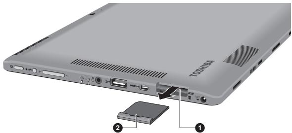 TOSHIBA PORTEGE Z10T-A-103 - Insertion d'une carte mémoire - 1