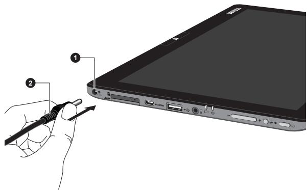 TOSHIBA PORTEGE Z10T-A-103 - Connexion de l'adaptateur secteur - 6