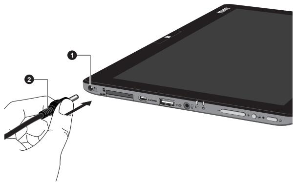 TOSHIBA PORTEGE Z10T-A-112 - Connexion de l'adaptateur secteur - 6
