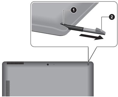 TOSHIBA PORTEGE Z10T-A-119 - Retrait du stylet de rechange - 1