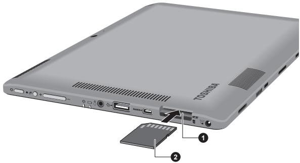 TOSHIBA PORTEGE Z10T-A-11C - Insertion d'une carte mémoire - 2
