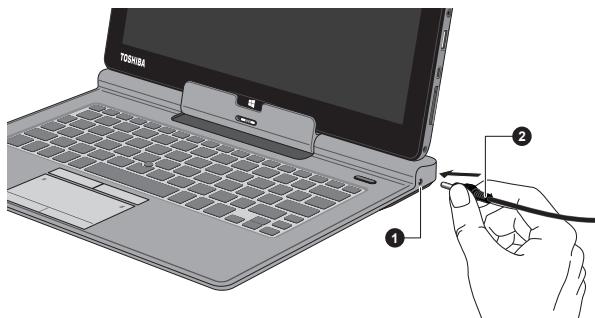 TOSHIBA PORTEGE Z10T-A-11C - Connexion de l'adaptateur secteur - 5