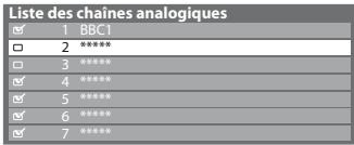 PANASONIC TX-L24E3E - Selectionnez une chaine pour l'affichez ou la cachez - 1