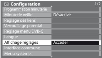 PANASONIC TX-L32C3E - Sélectionnez [Affichage réglages] - 1