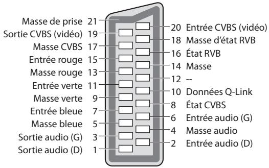 PANASONIC TX-L32C3E - Informations sur les bornes péritel et HDMI - 1