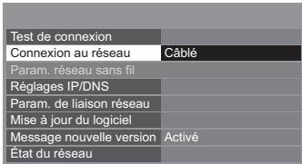 PANASONIC TX-L32E5E - Sélectionnez [connexion au réseau] et réglez sur [câblé] - 1