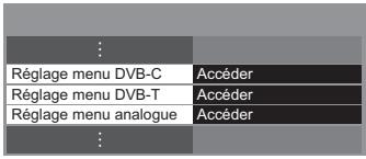 PANASONIC TX-L32E5E - Sélectionnez [réglement menu dvb-c], [réglement menu dvb-t] ou [réglement menu analogue] - 1