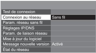 PANASONIC TX-L32E5E - Sélectionnez [connexion au réseau] et réglez sur [sans fil] - 1