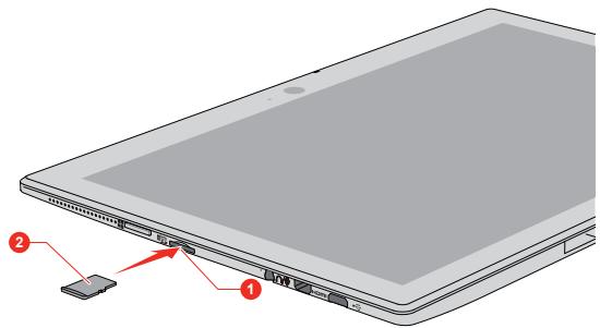TOSHIBA SATELLITE CLICK 10 LX5WC- 10C - Insertion d'une carte mémoire - 2