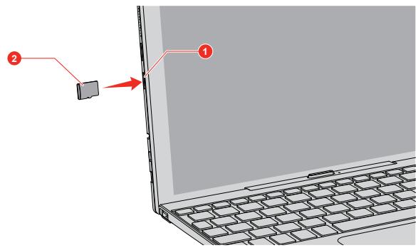 TOSHIBA SATELLITE CLICK 10 LX5WC- 10C - Insertion d'une carte mémoire - 1
