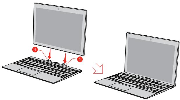 TOSHIBA SATELLITE CLICK 10 LX5WC- 10C - Connexion/déconnexion du Clavier détachable TOSHIBA - 1