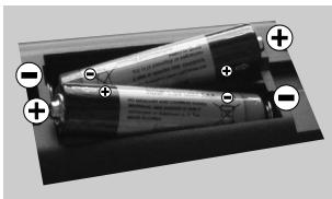 PANASONIC TX-39AW304 - Inserting the Batteries into the Remote - 1