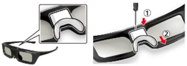 PANASONIC TX-58AX800E - Lunettes 3D - Changement de la pile - 1