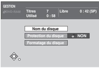 PANASONIC DMR-E75V - Choisir “GESTION DISQUE” à l’aide de [▲, ▼, ◀, ▶] puis appuyer sur [ENTER]. - 1
