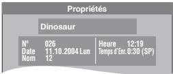 PANASONIC DMR-EH50EG - Opérations possibles sur les titres - 1