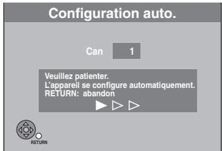 Configuration auto. Can 1 Veuillez patienter. L'appareil se configure automatiquement. RETURN: abandon