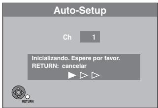 Auto-Setup Ch 1 Inicializando. Espere por favor. RETURN: cancelar