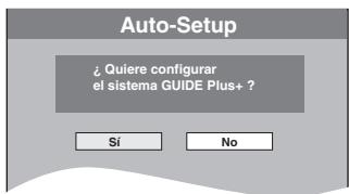 Auto-Setup ¿Quiere configurar el sistema GUIDE Plus+ ? Sí No