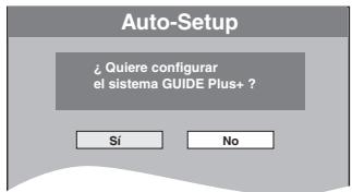 Auto-Setup ¿Quiere configurar el sistema GUIDE Plus+ ? Sí No