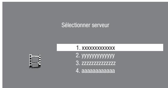 SHARP BD-AMS10/20S - Appuyez sur ▲/▼ pour sélectionner le serveur DLNA auquel vous souhaitez accéder et appuyez ensuite sur ENTER ou ▶. - 1