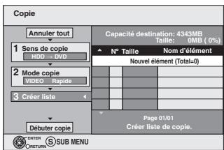 PANASONIC DMR-EH65 - Copie avec utilisation de la liste de copie –Copie Avancée. - 2
