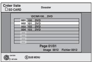PANASONIC DMR-EH65 - ■ Pour sélectionner un autre dossier - 2