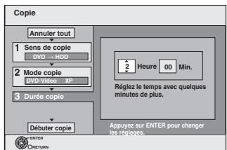 PANASONIC DMR-EH65 - ■Réglages de copie en fonction de la durée définie - 1