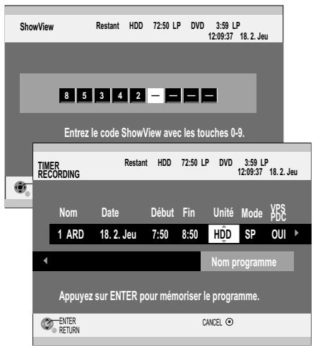 PANASONIC DMR-EH80V - Enregistements programmes par TIMER - 1