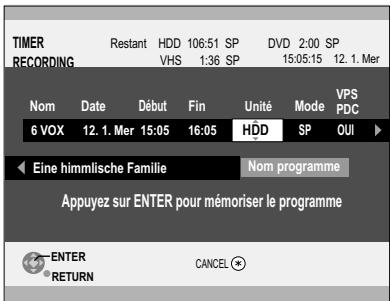 PANASONIC DMR-EH80V - Enregistements programmes par TIMER - 1